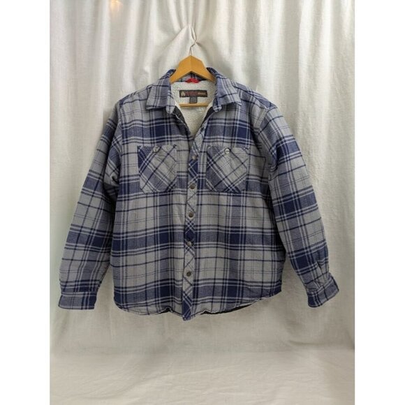 AmericaWare Other - AmericaWare Men's XL sherpa lined flannel, snap closure, gray and blue plaid